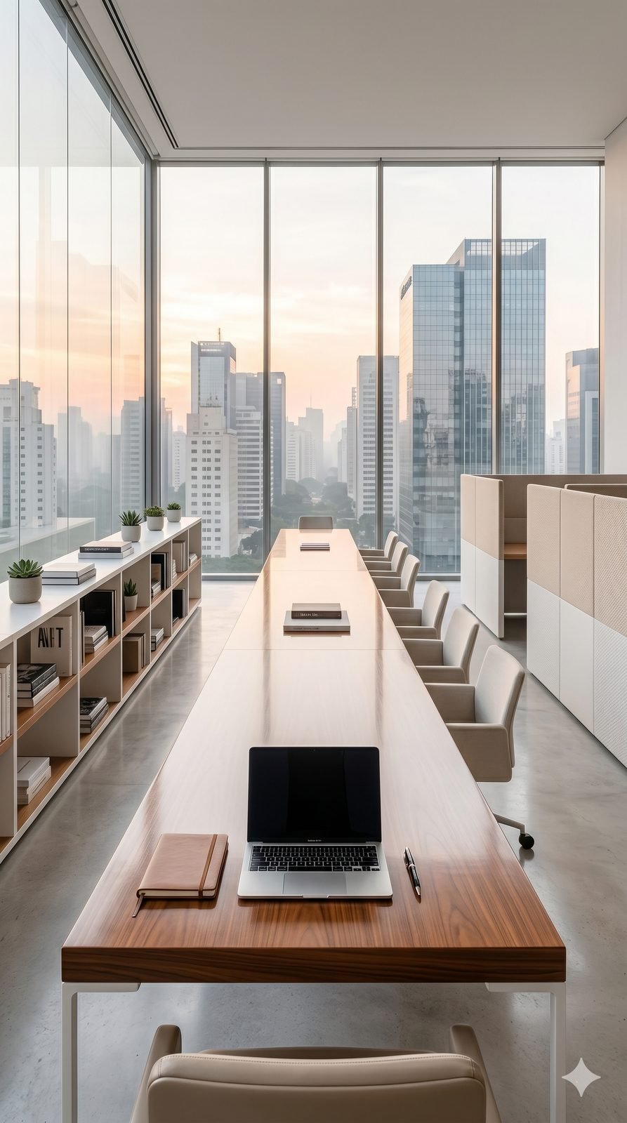 Escritório com vista para os prédios da avenida Faria Lima, São Paulo